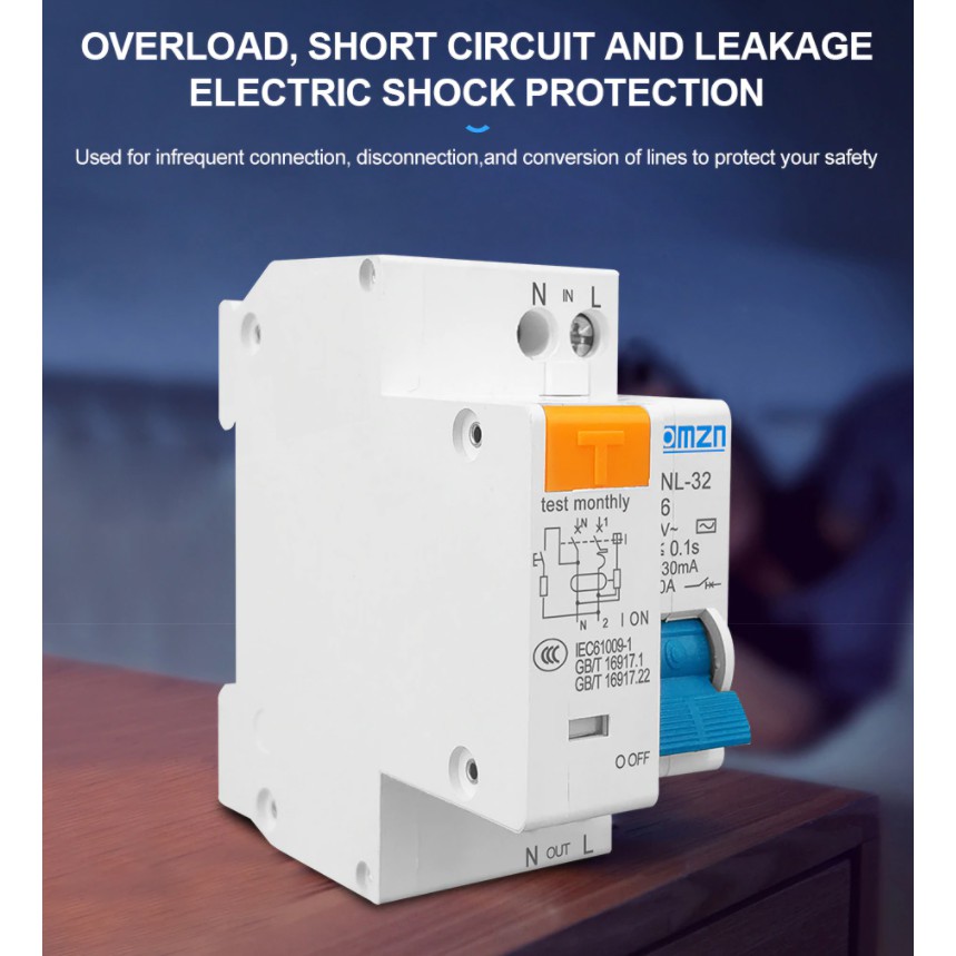 Cầu Dao 1p + N Tomzn Elcb Rcbo Residual