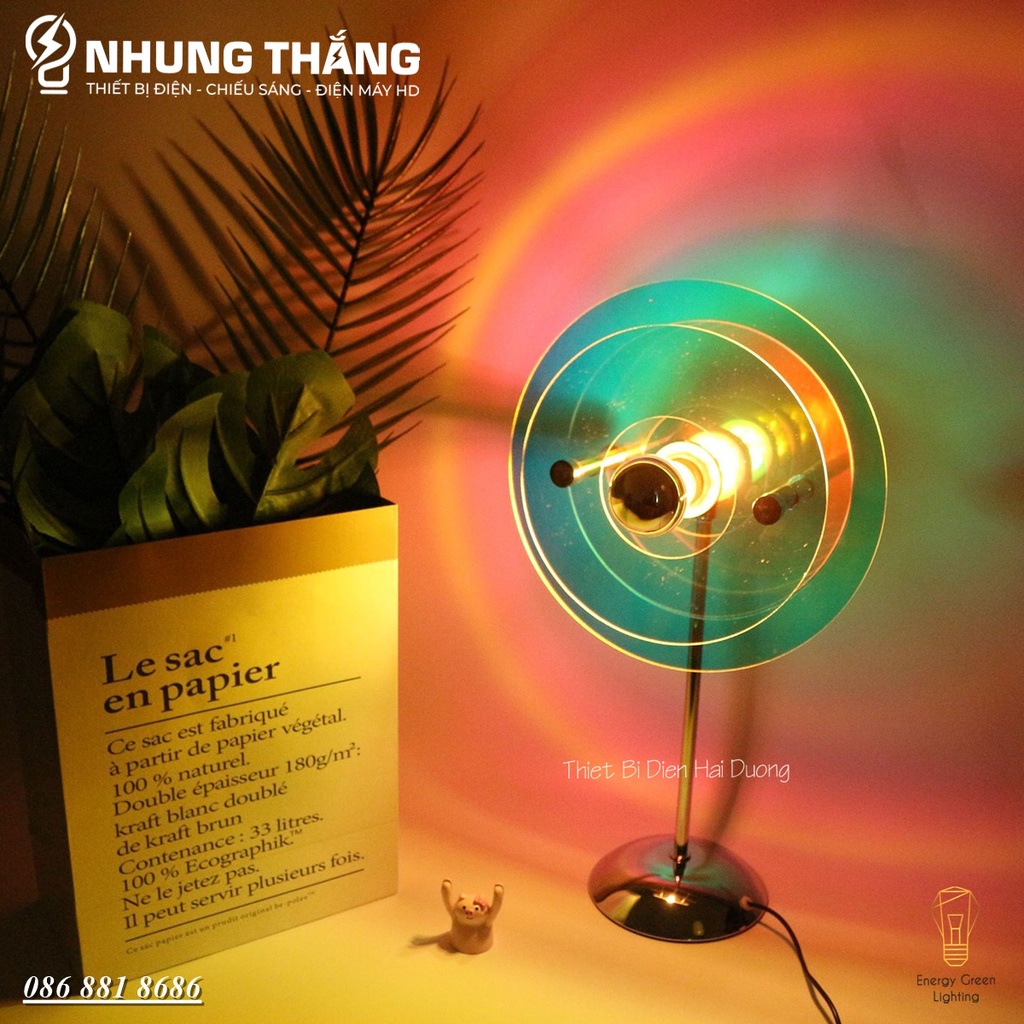 Đèn Bàn Đa Sắc Cầu Vồng Ánh Sáng Siêu Đẹp DB-921,DB-922 - Decor, Sống Ảo Sunset Lamp, Trang Trí Chụp Ảnh