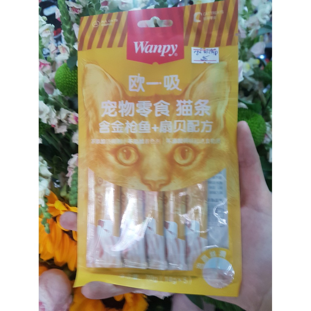 Súp thưởng Wanpy dinh dưỡng cho mèo gói 5 thanh