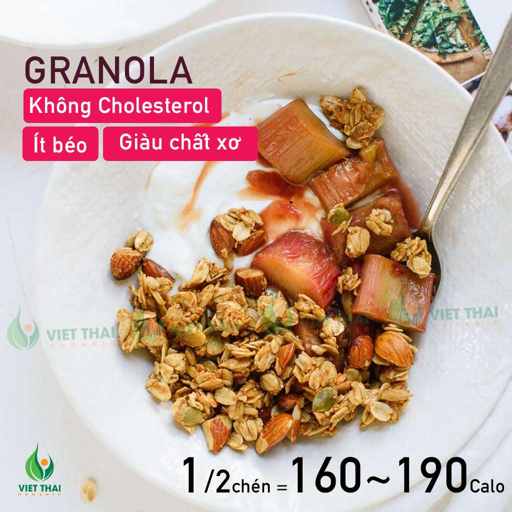 Ngũ Cốc Granola Chocola Ăn Sáng Giảm Cân Mix Sữa Chua Trái Cây Hoa Quả (300G)