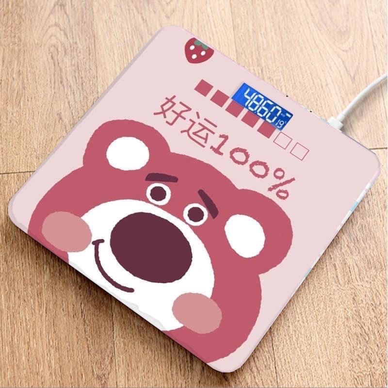 CÂN ĐIỆN TỬ HÌNH GẤU HỒNG SẠC ĐIỆN