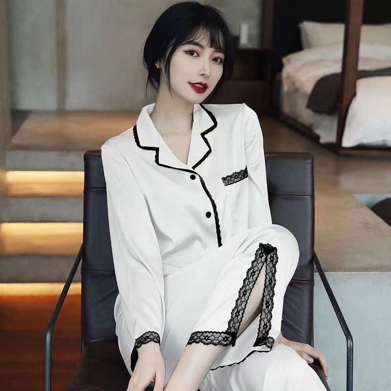 Bộ đồ ngủ tay dài chất lụa lạnh cao cấp quyến rũ cho nữ