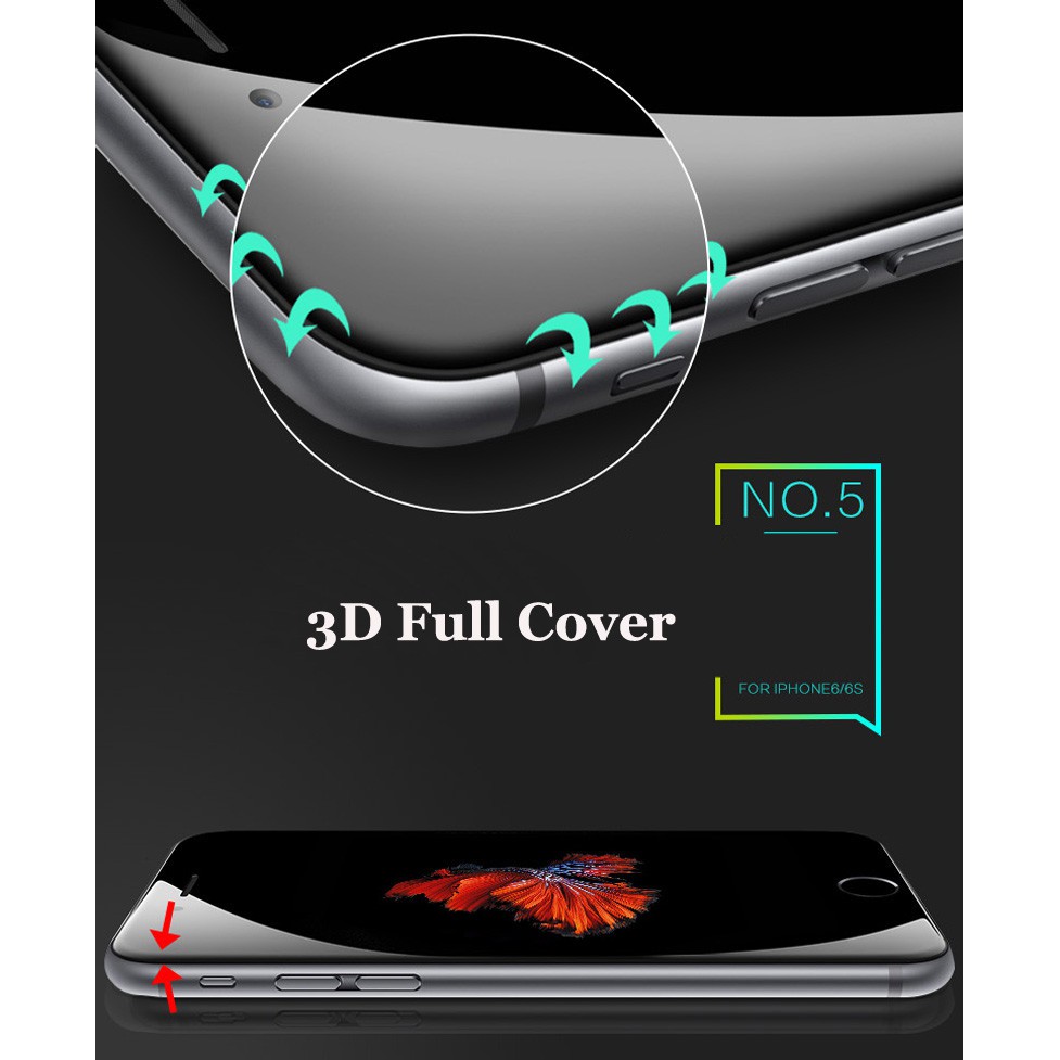 Kính cường lực 9h bảo vệ toàn màn hình thích hợp cho Iphone 6 6s 7 Plus 5s X Xs Max