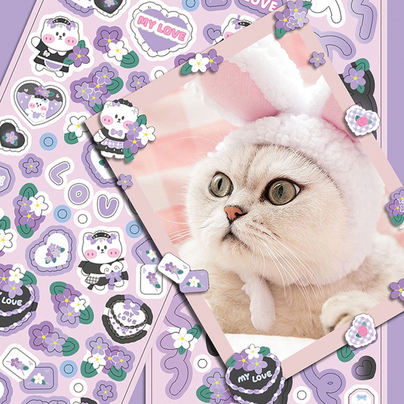 Miếng Dán Trang Trí Thẻ Họa Tiết Hoạt Hình Kiểu Hàn Quốc Dễ Thương