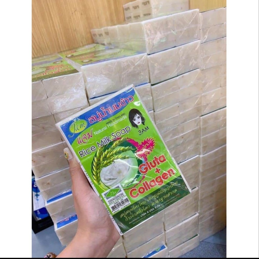 [ Sỉ 12 Bánh] Xà phòng trắng da cám gạo Thái Lan RICE MILK SOAP 80gr {CHÍNH HÃNG 100%}. khách có thể mua lẻ từng cục