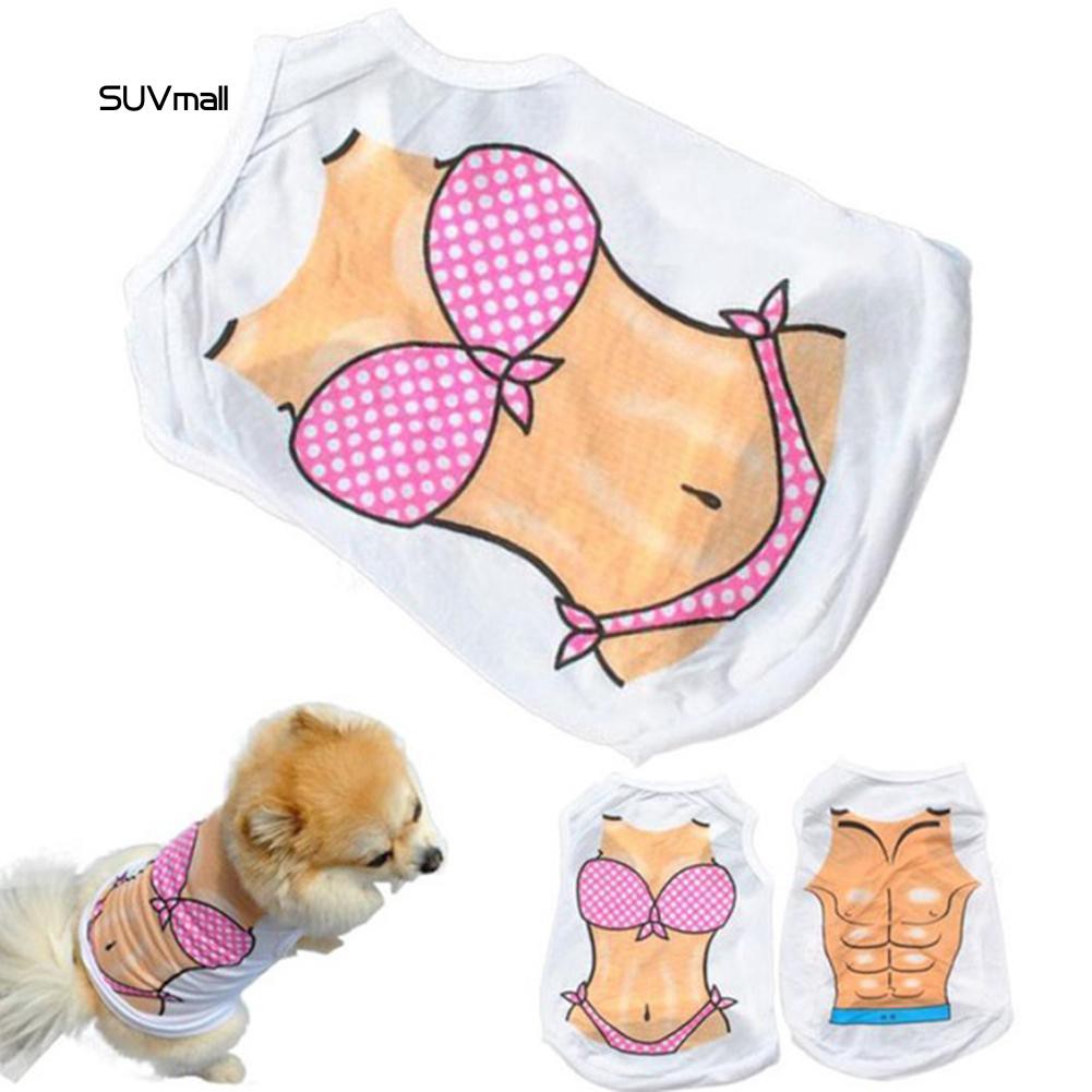Áo ba lỗ dành cho cún cưng in hình đồ tắm bikini phong cách