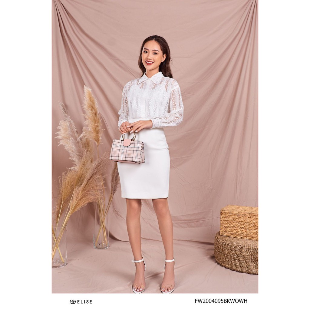 [Mã WABRLOW5 giảm 15% đơn 300K] Chân váy trắng phối cạp thiết kế Elise | BigBuy360 - bigbuy360.vn