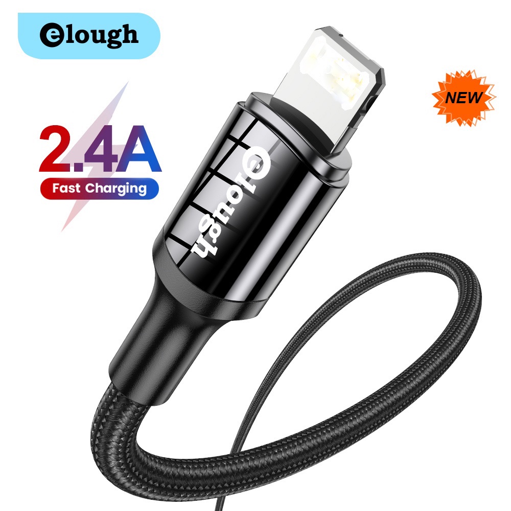 Dây cáp sạc nhanh ELOUGH đồng bộ hóa dữ liệu USB 2.4A 2021 dành cho điện thoại di động