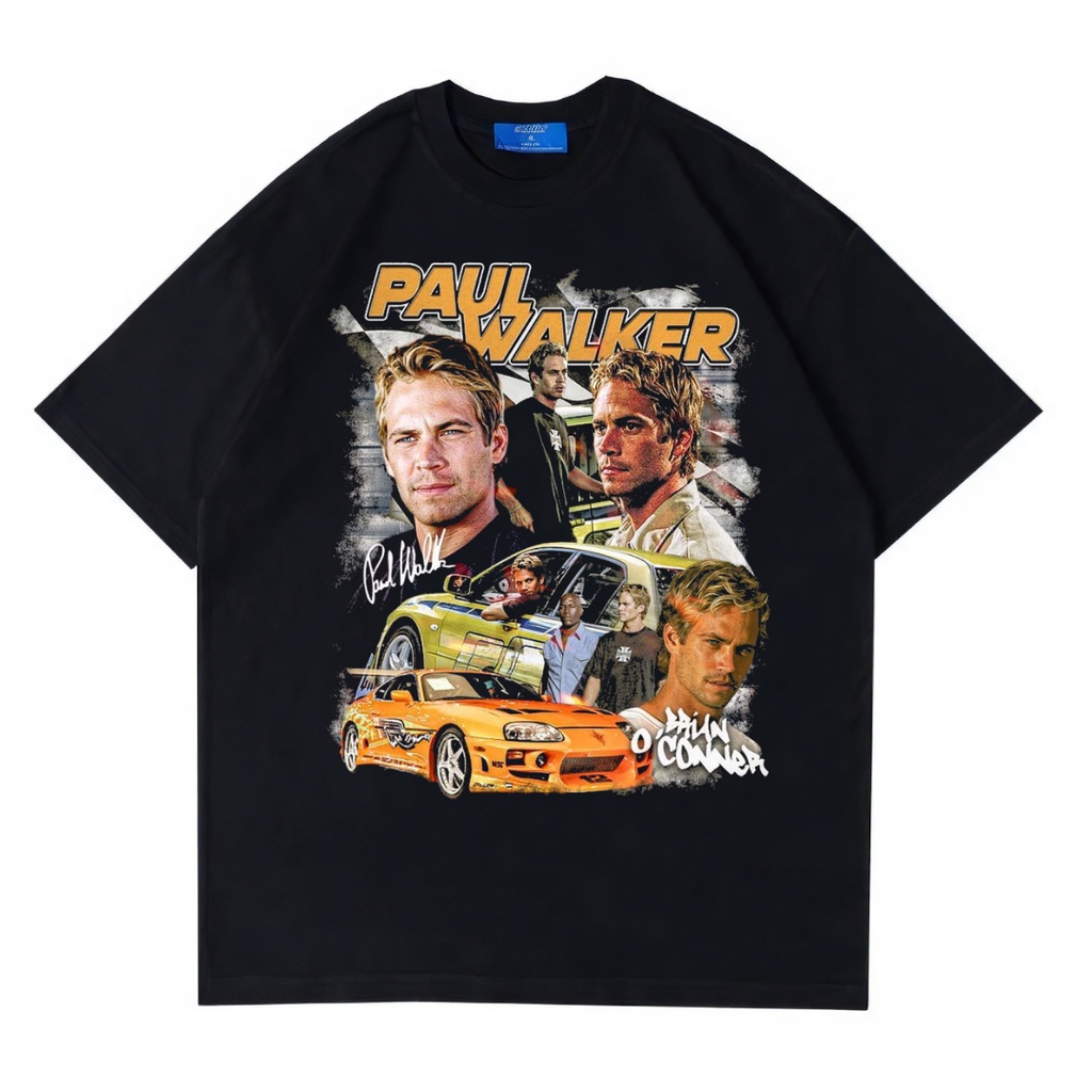 Áo Thun Oversized Tâm Lý "Paul Walker" | Đen | Áo Paul Walker | Brian O' Connor | Fast and Furious | Áo Thun Oversize | Phong Cách Cổ Điển | Áo