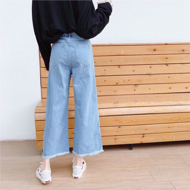 Quần cullotes jeans dài