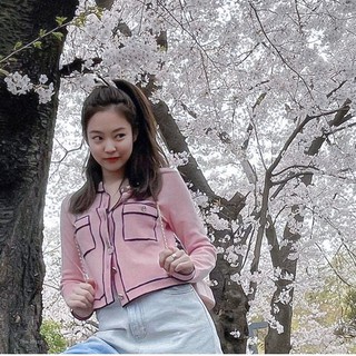 (Sẵn) Áo khoác mỏng xuân hè cardigan viền đen tiểu thư dễ thương Jennie
