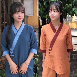 Đồ Lam Đi Chùa # Tim 3Nút Vải Cao Cấp