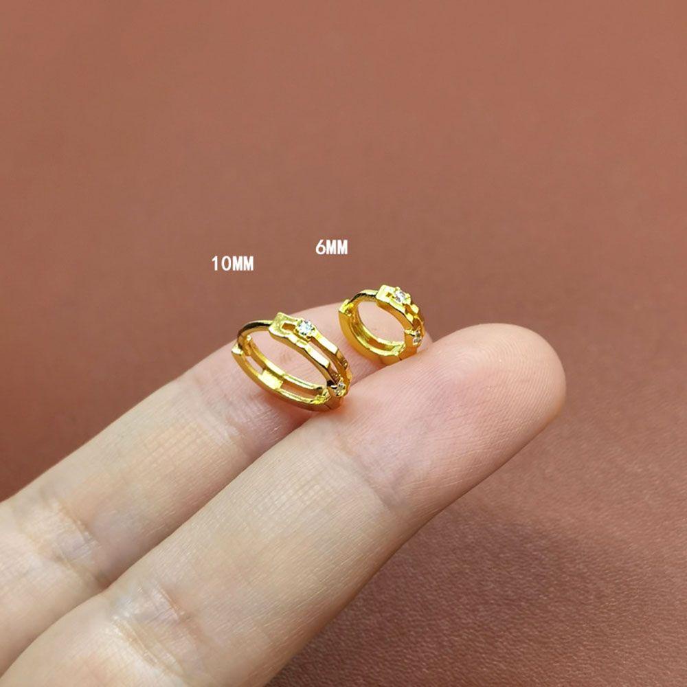 Khuyên Tai Tròn Nhỏ Thời Trang Không Gây Dị Ứng|Nhẫn Đính Đá Zirconia Nhiều Màu Sắc