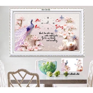 Tranh Đính Đá/Tranh thêu Đồng Hồ Phú Quý Cát Tường Lv279(90*58),Lv3206(76*49)