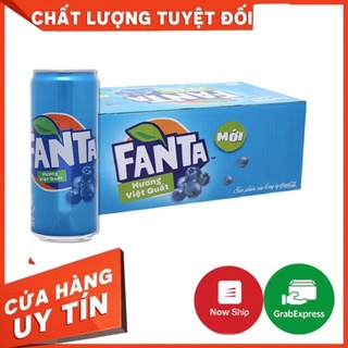 Thùng 24 lon nước ngọt Fanta hương việt quất 320ml - Hương việt quất siêu thơm cùng vị ngon xoắn lưỡi