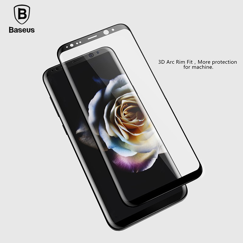 Kính cường lực Full màn 3D cho Galaxy S8 hiệu Baseus chính hãng