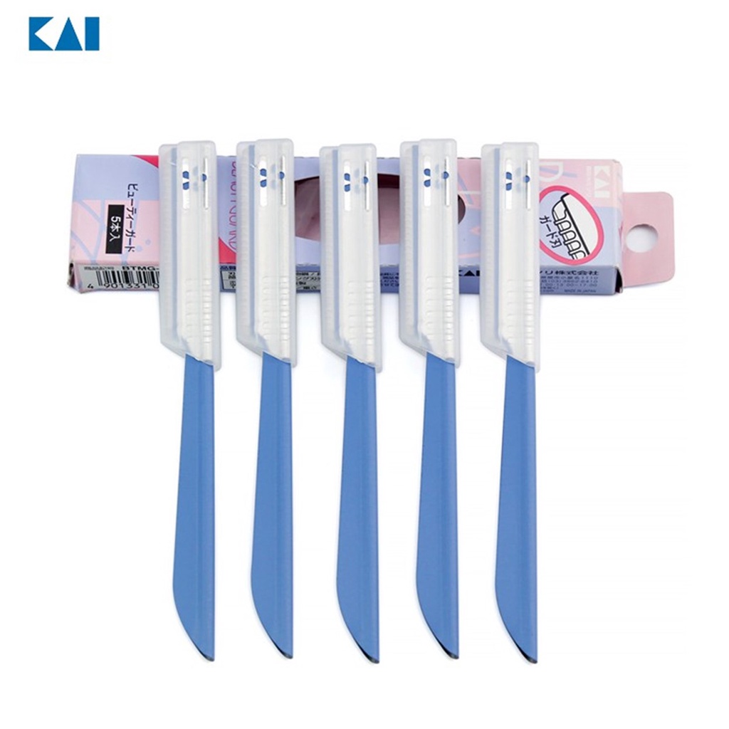 Dao cạo chân mày, lông mặt KAI - cán Xanh