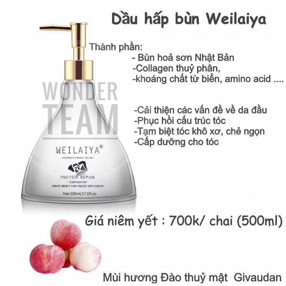 BÙN Ủ TÓC WEILAIYA PROTEIN REPAIR 500ml + Tặng Hũ Mini 50ml | BigBuy360 - bigbuy360.vn