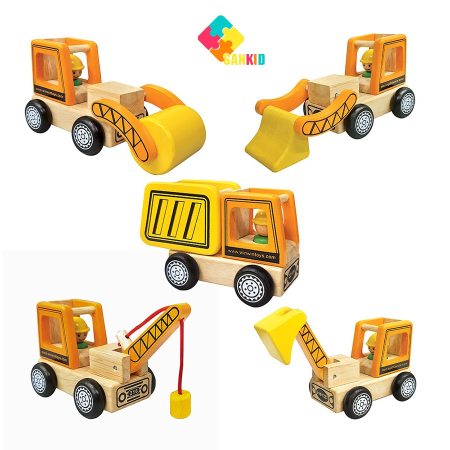 Xe công trình đa năng (5 in 1) Đồ chơi gỗ Winwintoys