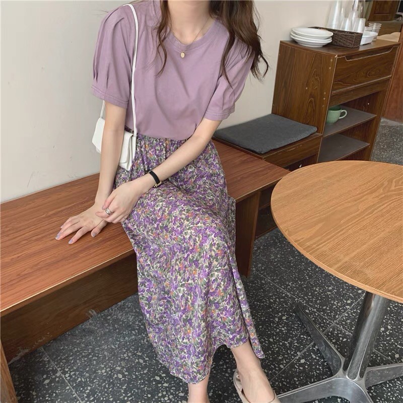 Chân váy hoa vintage, chân váy hoa nhí cạp cao (Hàng Quảng Châu có size ạ) | BigBuy360 - bigbuy360.vn