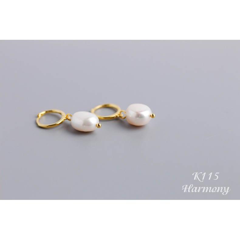 Bông tai, Khuyên tai nữ bạc 925 cao cấp ngọc trai nhân tạo Ari cực xinh, phong cách Hàn Quốc K115| TRANG SỨC BẠC HARMONY
