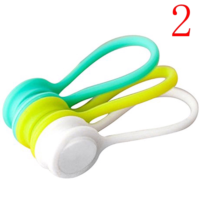 Set 3 dây silicone từ tính nhiều màu chuyên dụng buộc dây tai nghe gọn gàng