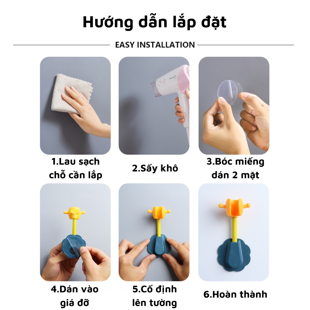 Giá đỡ vòi hoa sen vòi xịt toilet dán tường có thể điều chỉnh 360 độ