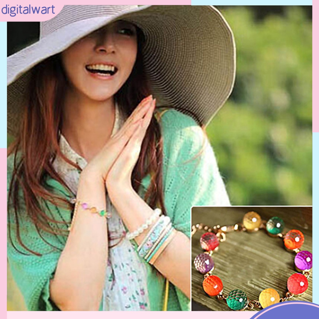 Vòng tay gắn hạt bi nhiều màu cho nữ