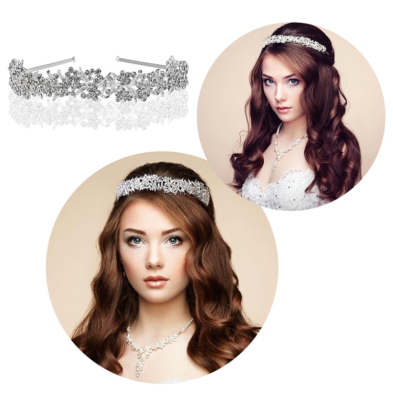 Băng đô cài tóc đính đá lấp lánh cho nữ