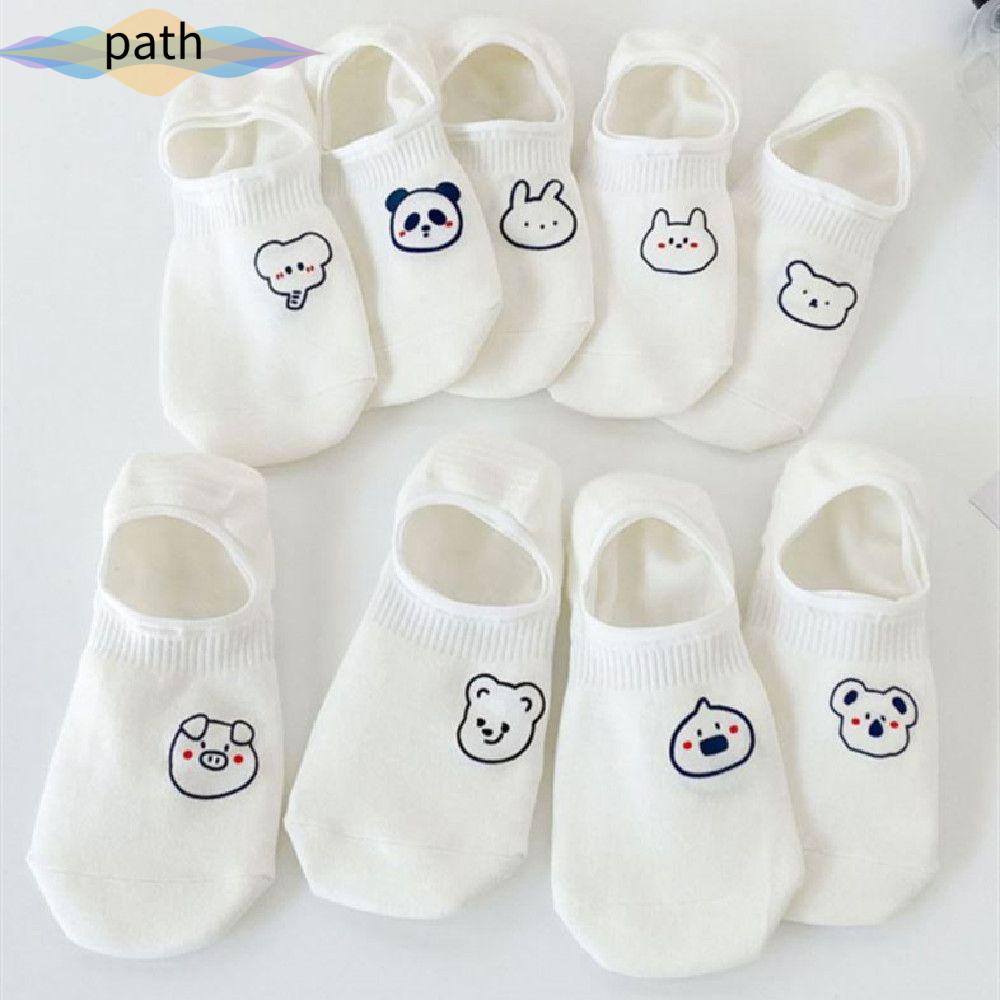 Vớ cotton cổ thấp thoáng khí thấm hút mồ hôi chống trượt in họa tiết hoạt hình cho nữ
