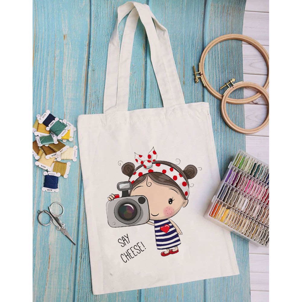 TÚI TOTE VẢI CANVAS CẶP ĐÔI ĐÁNG YÊU