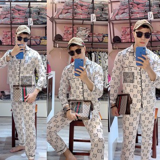 💝 ĐẸP XUẤT SẮC 💝 Bộ Đồ Ngủ Dài Tay Chất Kate Bộ Pijama Lụa Dài Tay Phù Hợp Cả Nam Và Nữ W2
