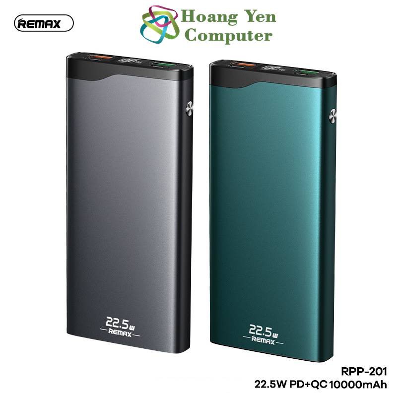 Sạc Dự Phòng Mini Remax RPP-201 10000Mah (Sạc Nhanh QC3.0 18W, 22.5W, PD 18W) - BH 1 Năm - Hoàng Yến Computer