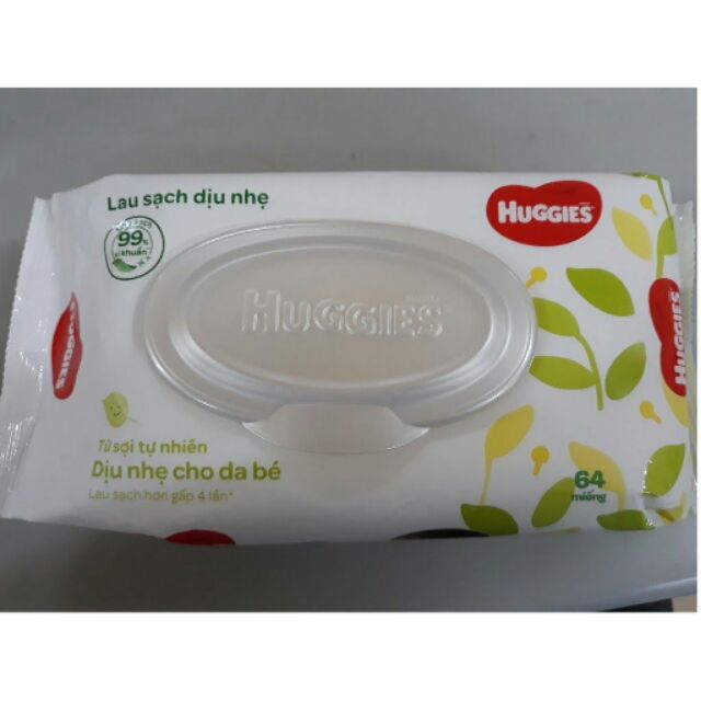 Khăn Giấy Ướt Em Bé Huggies (64 Miếng) Không Mùi