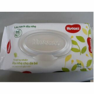 Khăn Giấy Ướt Em Bé Huggies (64 Miếng) Không Mùi