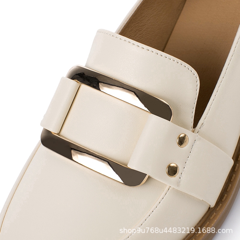 Giày da mũi tròn phong cách cổ điển sành điệu cho nữ | BigBuy360 - bigbuy360.vn