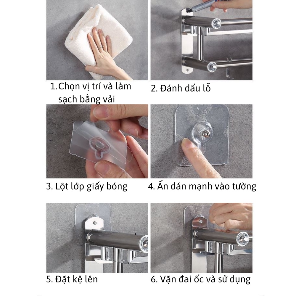 Giá Treo Khăn Kệ Để Đồ Nhà Tắm Gắn Tường Chắc Chắn Không Gỉ Tiện Lợi