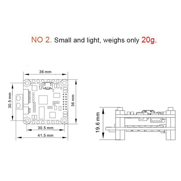 Mạch điều khiển bay Flycolor Raptor S 4 In 1 BLHeli-S 30A ESC DShot Integrated OSD with F3 Flight Controller