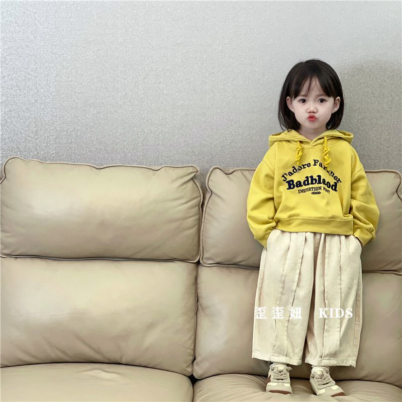 Áo Hoodie Thêu Chữ Phong Cách Nhật Hàn Mới Cho Bé Gái