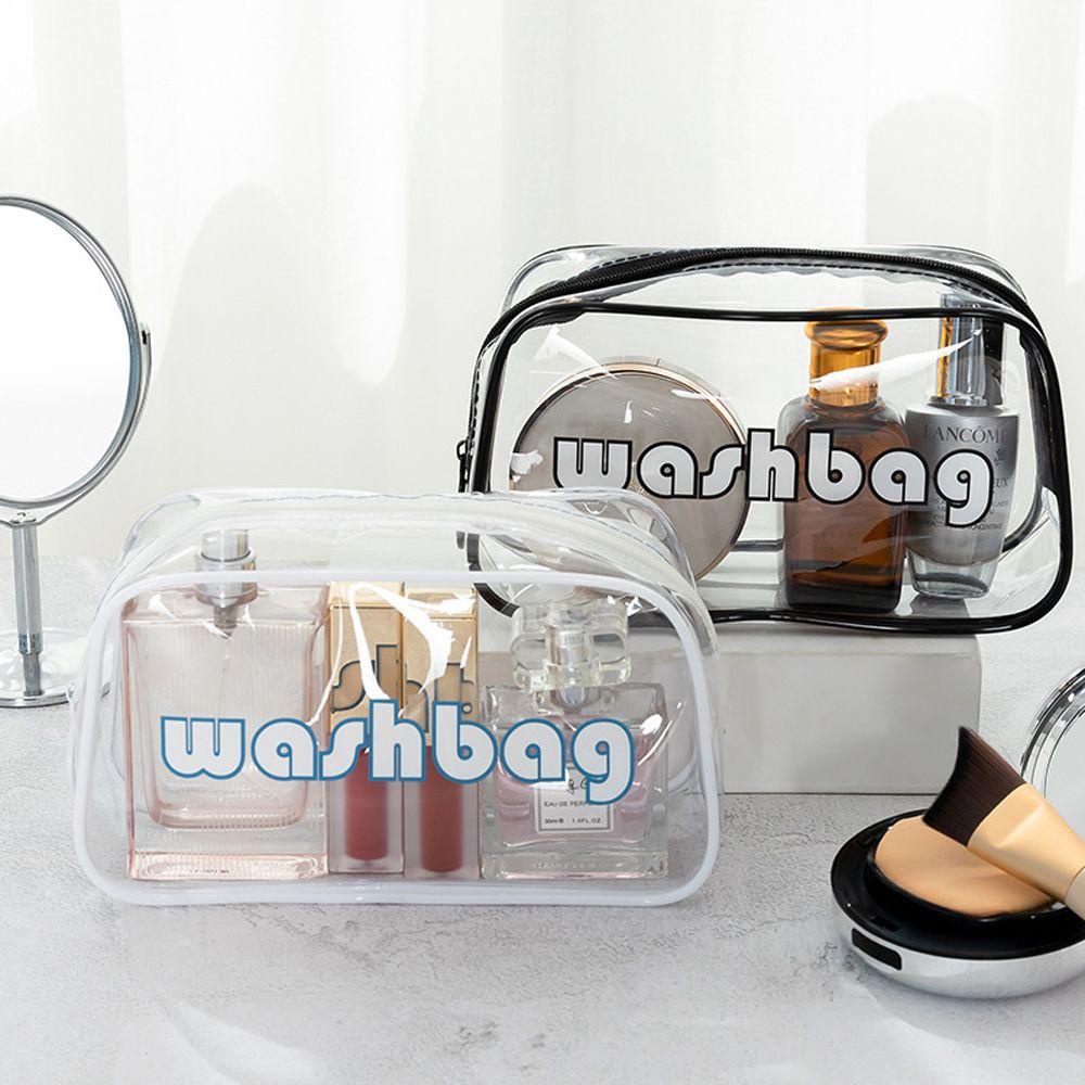 Túi Đựng Mỹ Phẩm Trong Suốt In Chữ Chống Thấm Nước Đa Năng