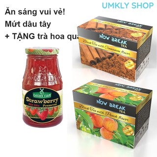Mứt dâu tây 210g Golden Farm + 10 túi trà Now Break Tea kèm theo (5 x trà Đào và 5 x trà Quế) / Bonne Maman, Every Home