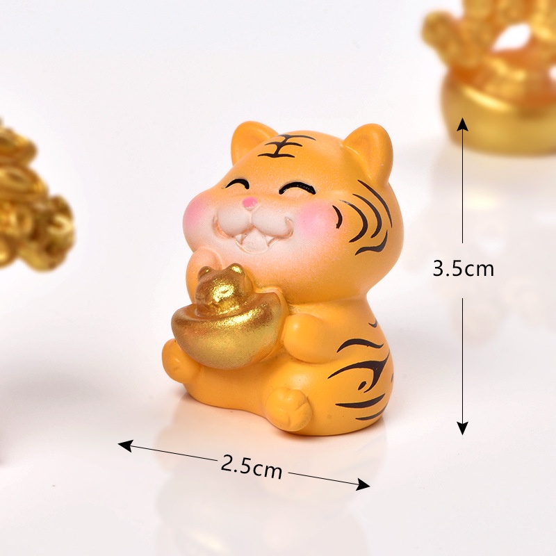 Tiểu cảnh trang trí hổ vàng may mắn