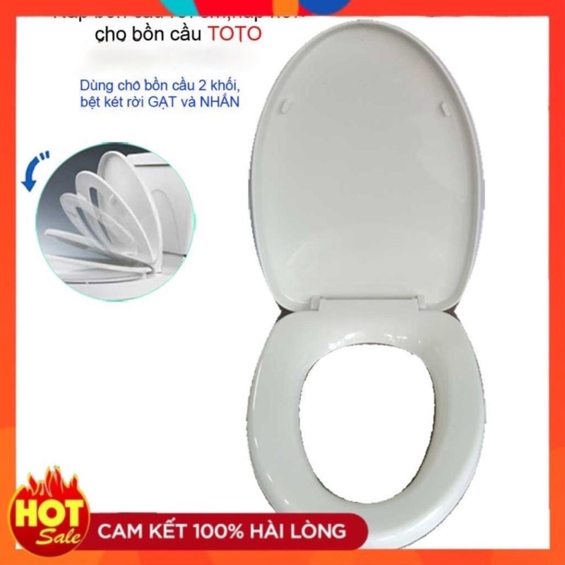 Nắp cho bàn cầu Toto  rơi êm, nắp hơi xí bệt 2 khối C300-C320-C325,, nhựa trắng dày-sáng bóng