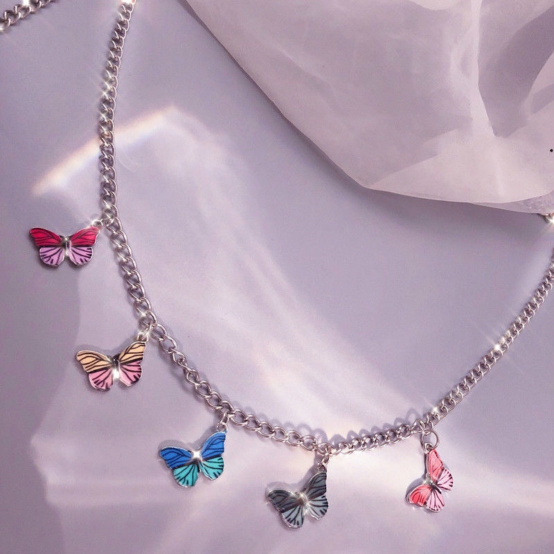 Dây chuyền mặt hình bướm kiểu dáng đơn giản nhiều màu sắc thời trang 22365