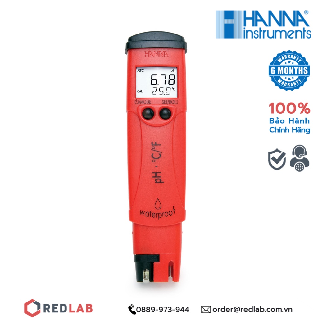 Bút đo pH và nhiệt độ nước cầm tay ứng dụng trong mọi lĩnh vực Hanna HI98128 chính hãng