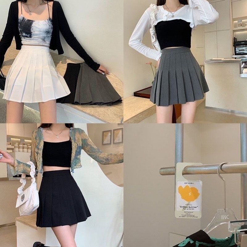 Chân váy tennis xếp ly màu xám, màu đen M859