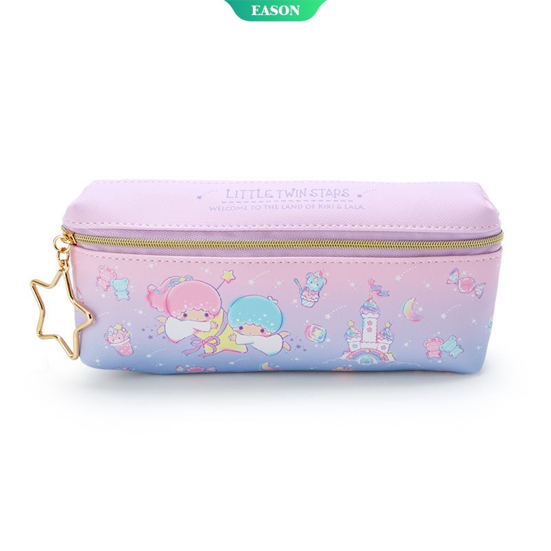 SANRIO Túi Đựng Bút Bằng PU Cỡ Lớn Họa Tiết Hoạt Hình Hello Kitty Dễ Thương Có Khóa Kéo Tiện Dụng Cho Học Sinh