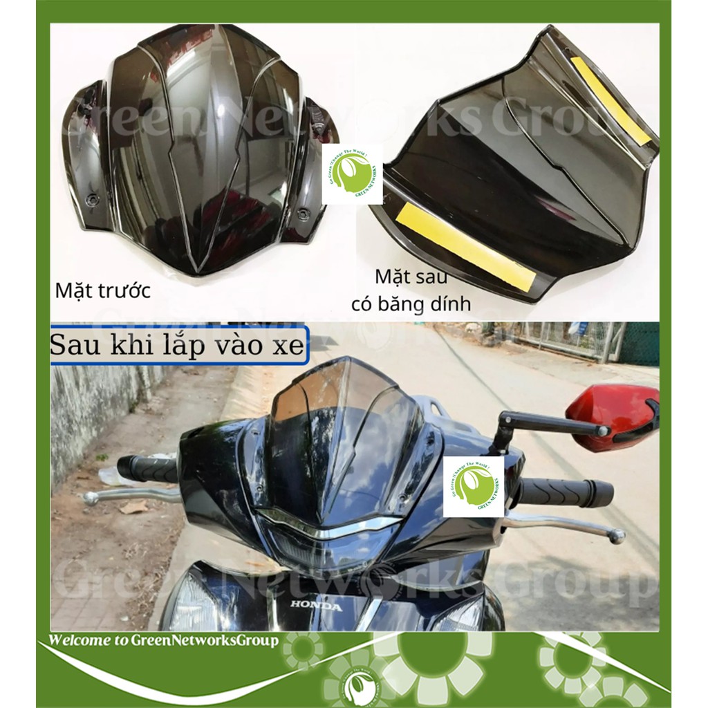 Mão đầu xe chắn gió SH 2020 màu đen bóng Greennetworks ( 1 Cái )