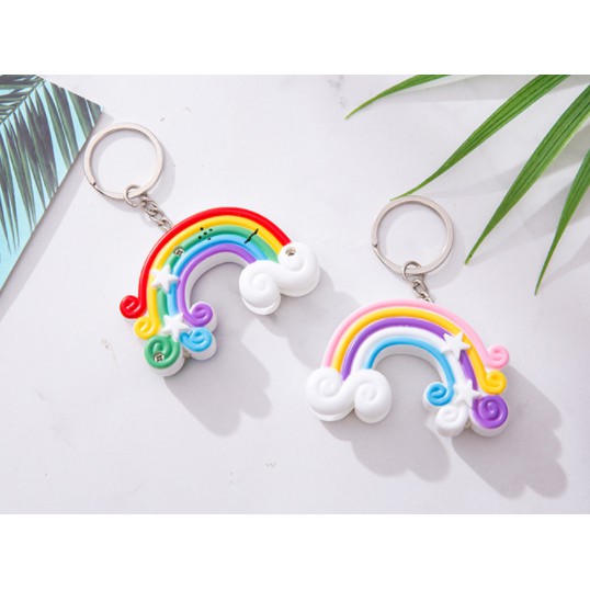 móc khoá cầu vông có đèn led phát âm thanh MKL4