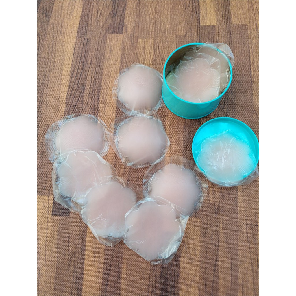 10 miếng dán ti silicon hộp xanh kích thước 6,5cm